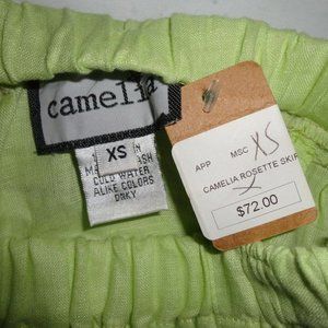 NWT Camelia Rosette Mint Green Skirt Elastic Waistband Size XS